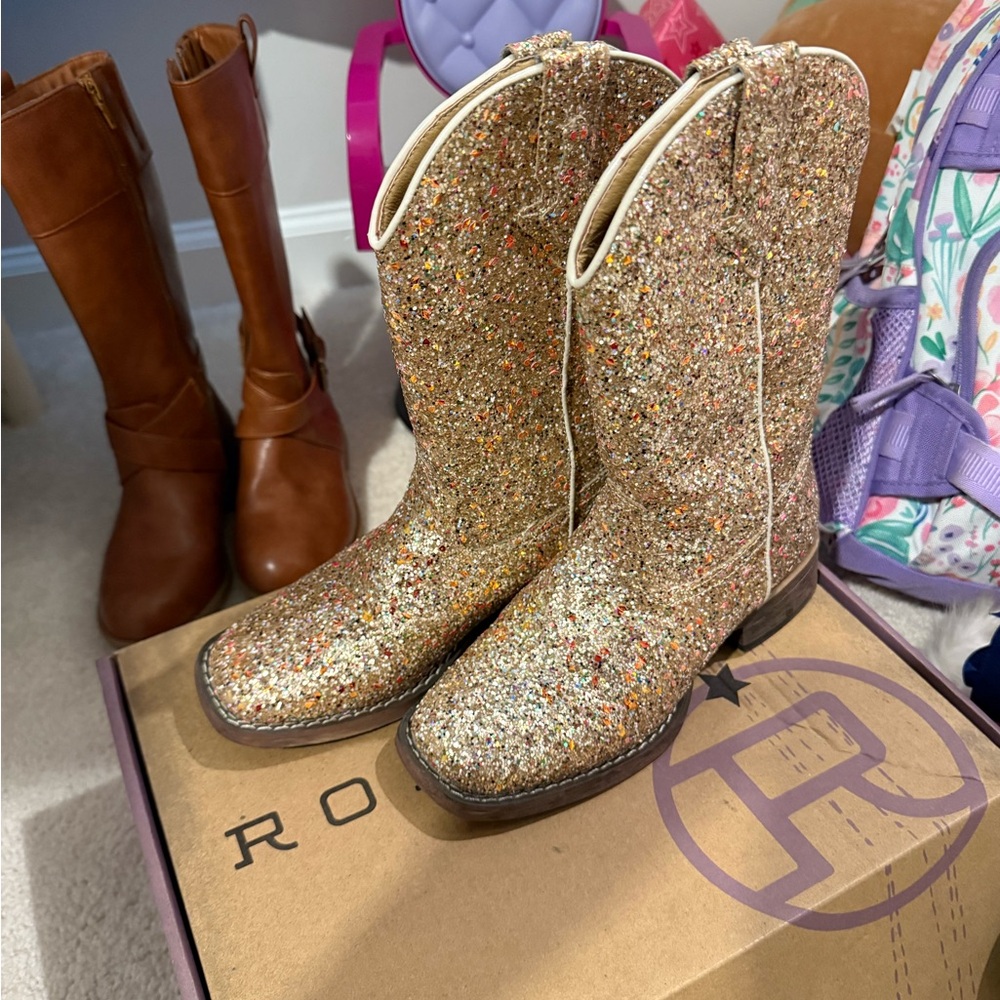 Roper Gold Glitter Kids Boots